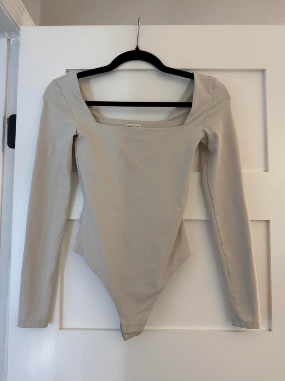 Aritzia Square Neck Long Sleeve Bodysuit - Beige